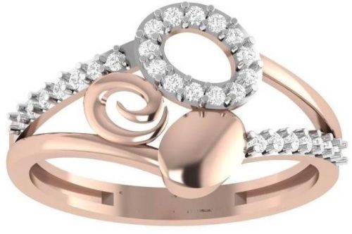 JRD-LR-05 Ladies Gold Ring, Main Stone : American Diamond