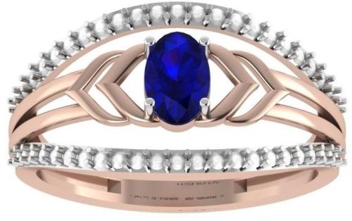 JRD-LR-09 Ladies Gold Ring, Main Stone : American Diamond