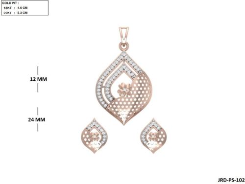 JRD-PS-102 Ladies Rose Gold Pendent Set