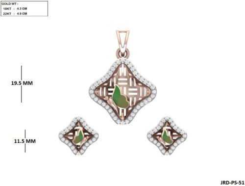 JRD-PS-51 Ladies Rose Gold Pendent Set