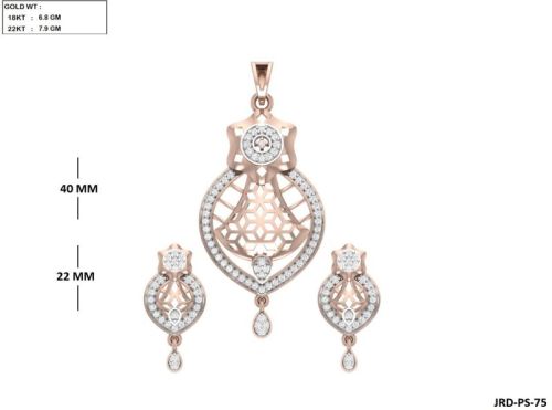 JRD-PS-75 Ladies Rose Gold Pendent Set
