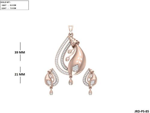 JRD-PS-85 Ladies Rose Gold Pendent Set