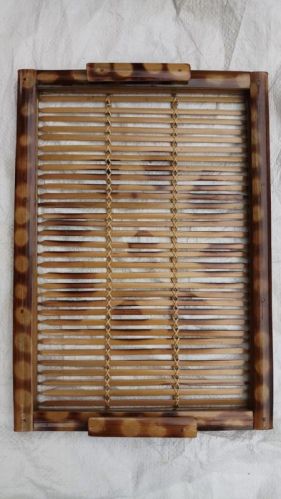 Rectengular Polished Bamboo Designer Fruit Tray, For Homes, Hotels, Restaurants, Size : Multisizes