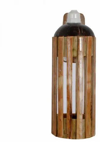 Browm Plain Polished Bamboo Wall Hanging Lamp, Packaging Type : Box