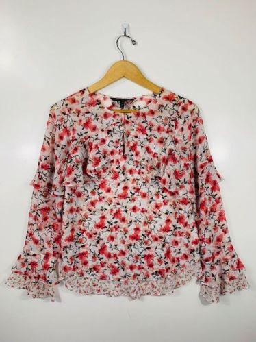Printed Ladies Used Chiffon Top, Sleeve Type : Full Sleeves
