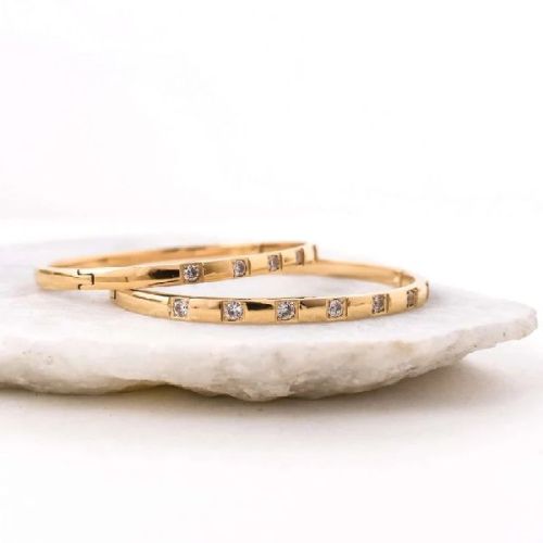 Polished Womens Bracelet, Color : golden