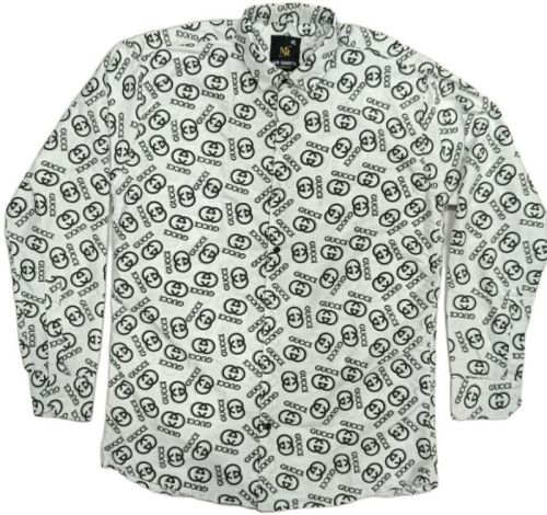 Cotton Men White Print Shirt, Technics : Washed