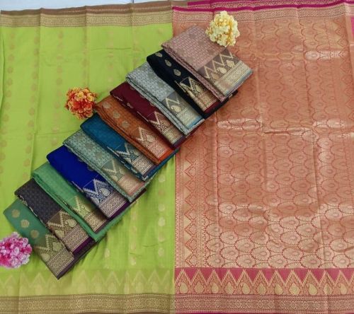 Unstitched Brocade Silk Saree, Age Group : Adults