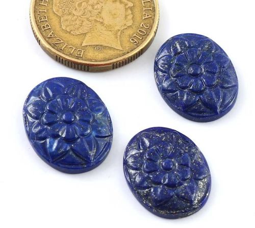 Natural Lapis Lazuli Carving Gemstone Set For Jewellery