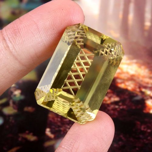 Natural Lemon Quartz Fantasy Cut Carving Gemstone