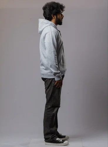 Plain Mens Polyester Grey Hoodies, Sleeves Type : Full Sleeve
