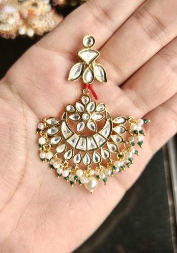 Party Wear Brass Kundan Earrings