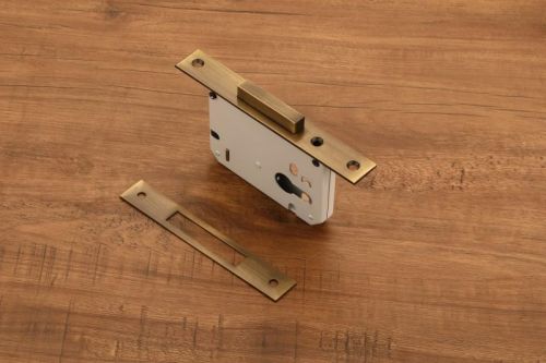 Stainless Steel 50mm Mortise Dead Lock, Color : Golden