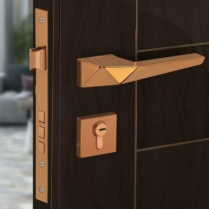 PVD Rose Gold 60x85mm Double Door Mortise Lock