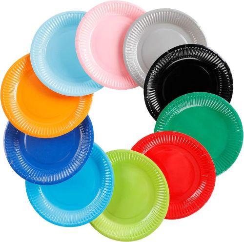 Colour Paper Plate, Color : Multicolor Multisizes for Nasta, Party