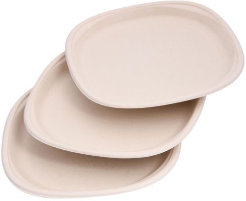 Paavan Plain Non Polished Bagasse 6 Inch Square Plate, Weight : 20