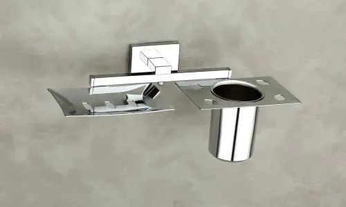 Stainless Steel Tumbler Holder With Soap Dish