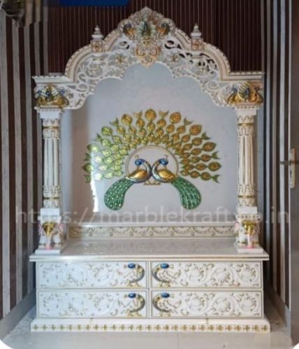 Plain Polished Marble Temple, Color : White Multisize for Home