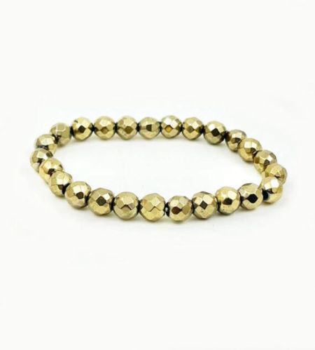 8mm Golden Pyrite Bracelet, Gender : Female