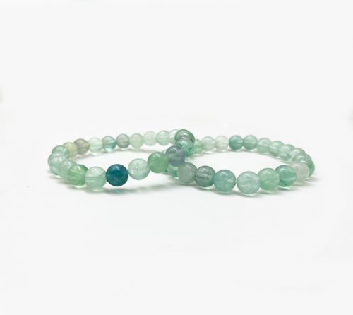 Polished 8mm Green Fluorite Bracelet, Gender : Female