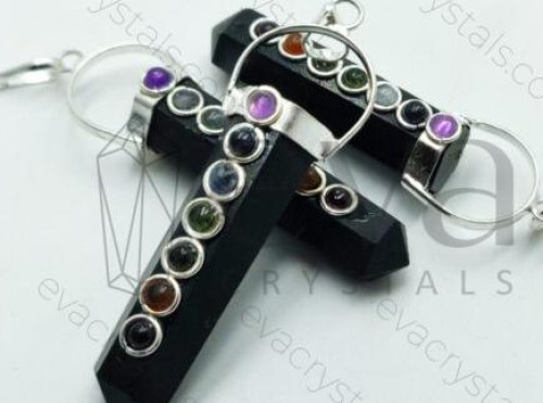 Plain Polished Black Obsidian Chakra Pendant, Size : Multisizes