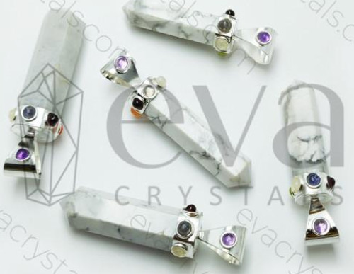 Plain Polished Howlite Chakra Collet Pendant, Packaging Type : Plastic Box