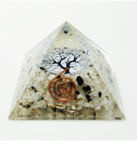 Polished Gemstone Rainbow Moonstone Orgone Pyramid, Color : Multi Colour