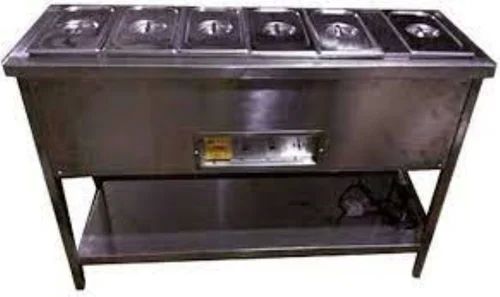 Polished Stainless Steel Commercial Hot Bain Marie, Color : Silver
