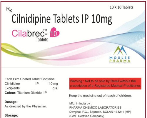 Cilnidipine Tablets IP 10mg, Packaging Type : Alu-Alu