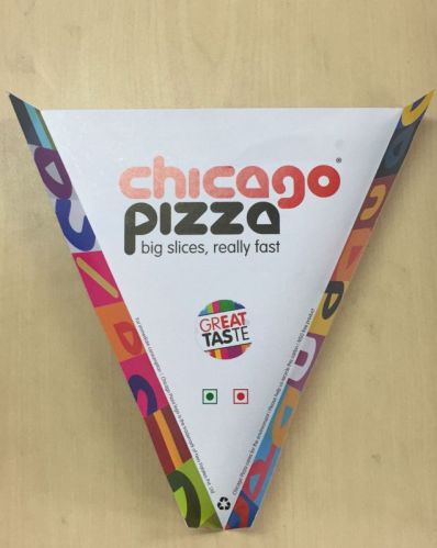 Printed Paper Multicolor Pizza Slice Tray, For Serving Food, Shape : Triangle