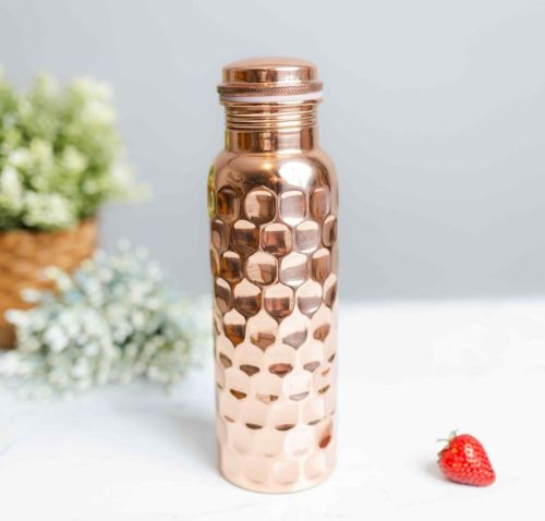 Solid Printed Copper Water Bottle, Storage Capacity : 1ltr