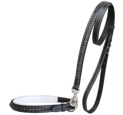 Braided Leather Dog Leash, Color : Black