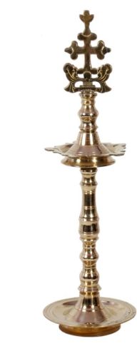 Polished Brass Cross Diya, Color : Golden