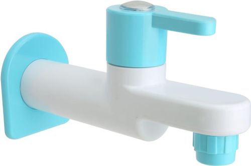 Qera Metal & Plastic Polished Orchid Long Body Blue Bib Cock