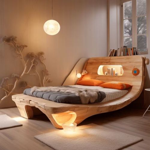 Modern Wooden Bed, For Home, Hotel