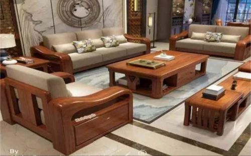 Wooden Sofa Set, Color : Brown