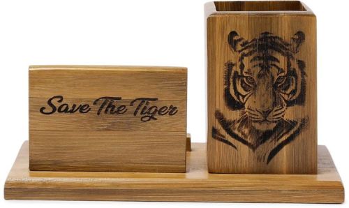 Polished Bamboo Tisser Desk Organizer, Color : Natural Modern