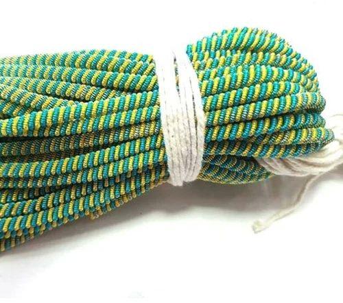 400 GSM Polyester Dabka Zari Thread, For Textile Industry, Color : Yellow, Aqua Blue
