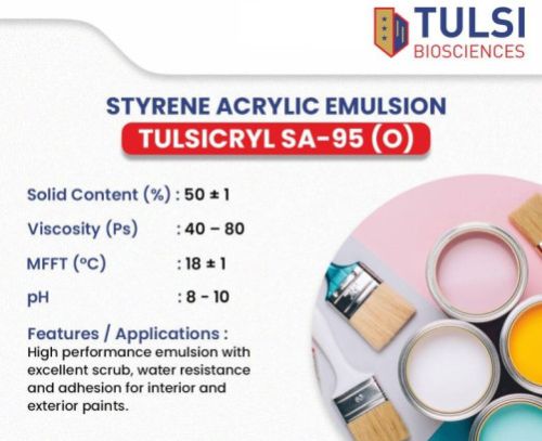 TULSICRYL Styrene Acrylic Emulsion, Certification : ISO9001:2008