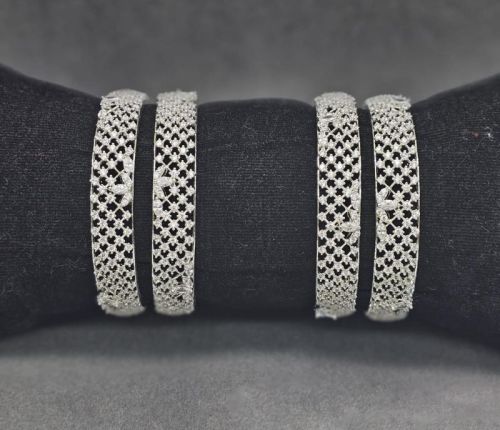 925 Sterling Silver Celestial Sparkle Bangles, Packaging Type : Plastic Packet, Box