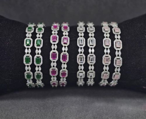 925 Sterling Silver Luminous Grace Bangles, Packaging Type : Plastic Packet, Box