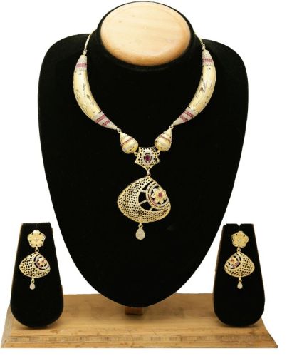 Diamond Gleam American Diamond Forming Choker Necklace