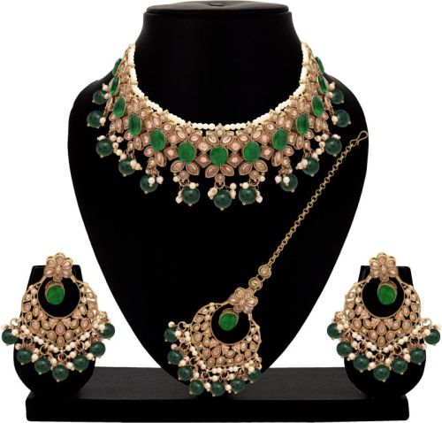 Flower Delight Reverse Ad Stone Patti Choker Set