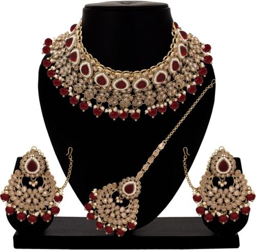 Timeless Beauty Reverse AD Choker Necklaces Jewelry Set.