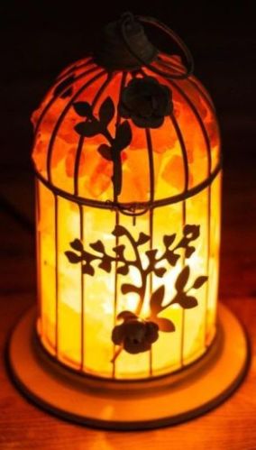 Iron Rod Lalten Rock Salt Lamp, For Home Decoration