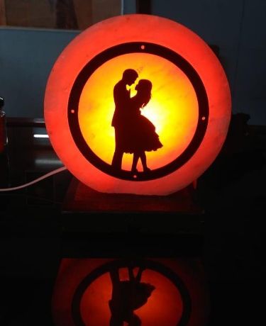 Round Shape Couple Rock Salt Lamp, For Home Decoration