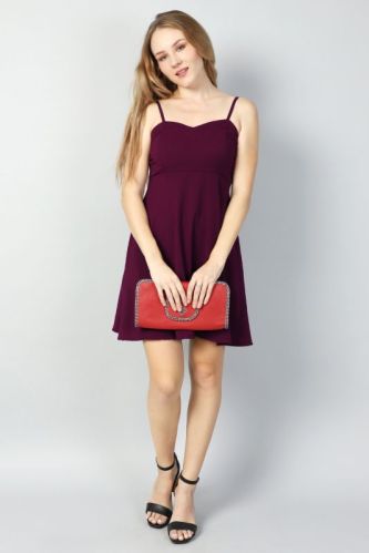 Ladies A-Line Purple Strappy Dress, Packaging Type : Packet