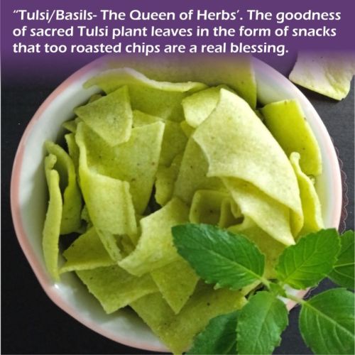 REGULUS Wheat Roasted Tulsi Chips, For Green, Certification : FSSAI Certified