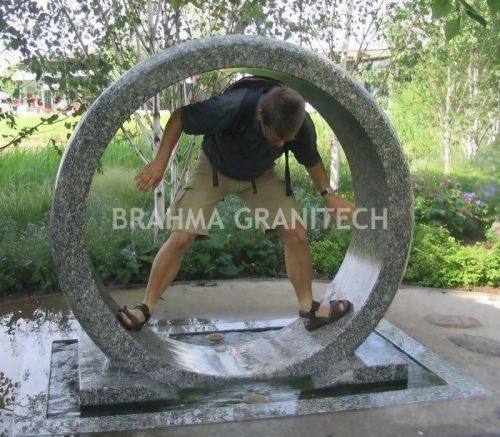 Stone Rotating Ring Fountain, For Garden