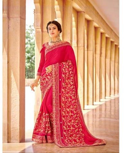 Ladies Heavy Embroidered Chiffon Saree, Speciality : Anti-Wrinkle, Shrink-Resistant